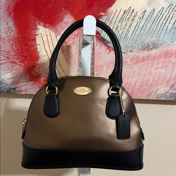 Coach NWT Metallic Mini Cora Domed Satchel - Picture 1 of 6